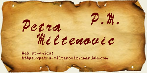 Petra Miltenović vizit kartica